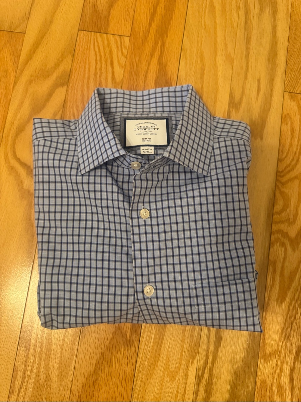 Charles Tyrwhitt Dress Shirt Mens 16.5/35 Slim Fit | 100% Cotton